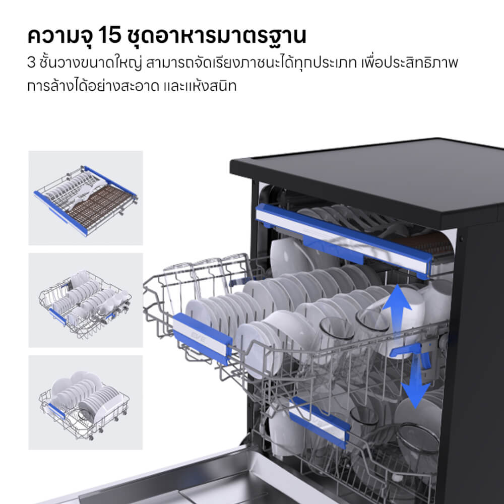 เครื่องล้างจานชนิด FREESTANDING แบบตั้งพื้น EVE รุ่น ONU สีดำ ขนาด 60 ซม._1
